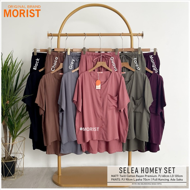 piyama lengan pendek selea homey set by morist LD 120