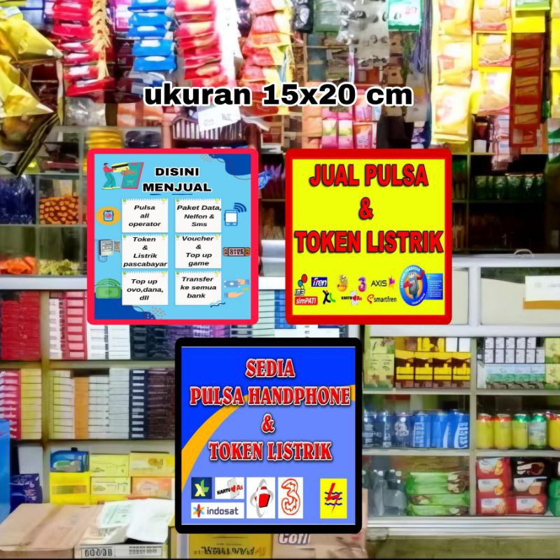 

stiker jual pulsa dan token