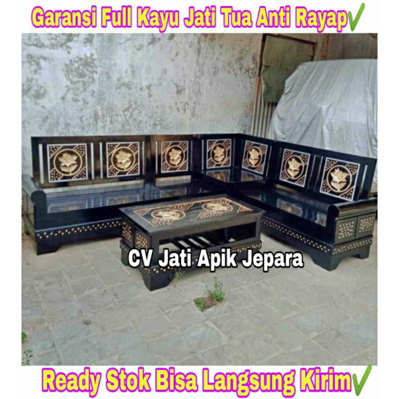 Kursi Sudut Gelung Kayu Jati Minimalis