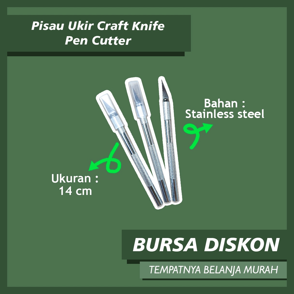 

Pisau Ukir Craft Knife Pen Cutter Hobby Crafting Pemotong Kertas Kater Cuter