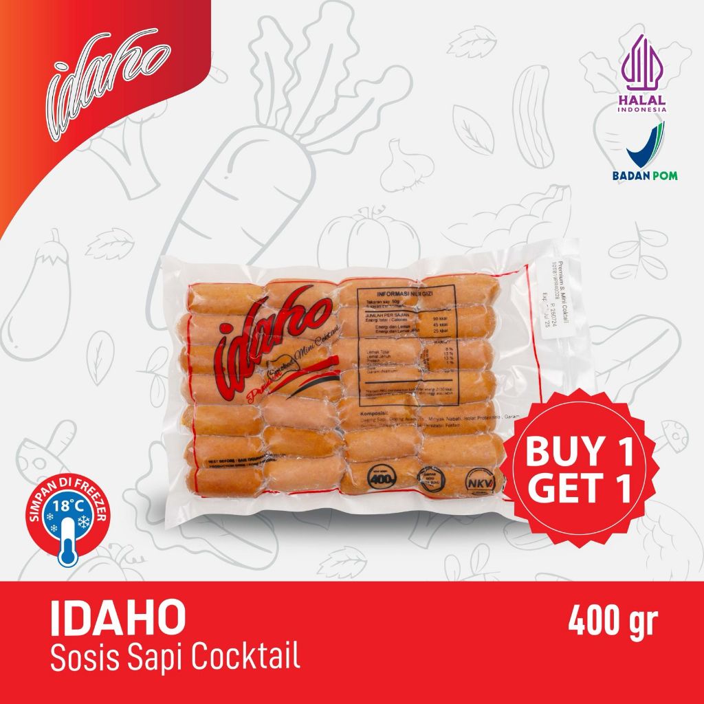 [BUY 1 GET 1] IDAHO Sosis Sapi Cocktail 400 Gram