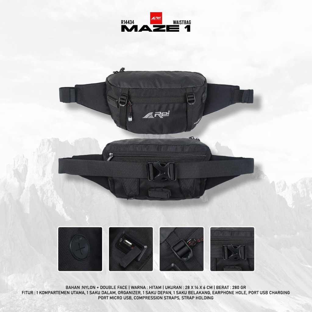 Tas Pinggang Pria Maze 01 Arei Outdoorgear