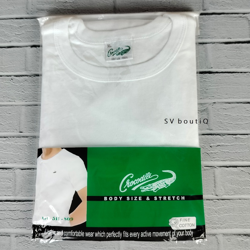 crocodile kaos dalam pria oblong putih