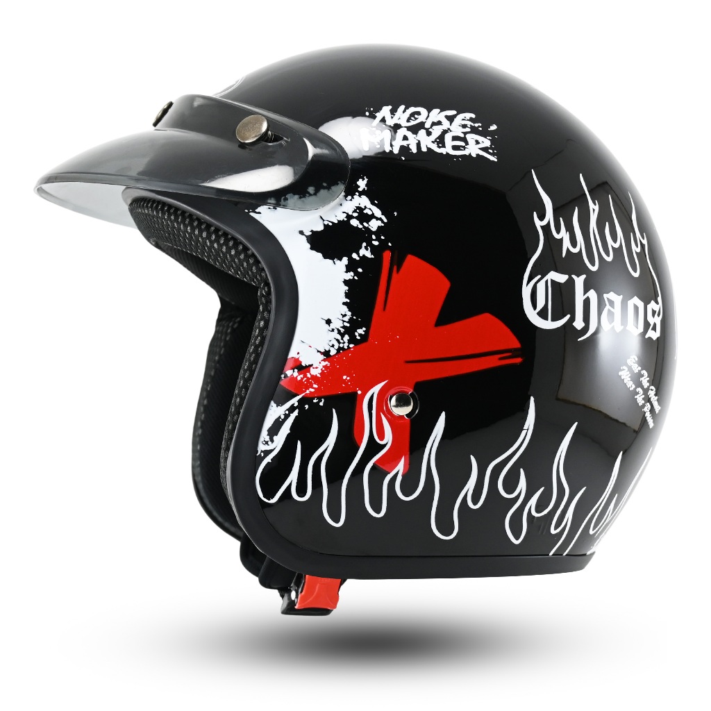 R-Six Helm Bogo Dewasa Retro Motif Kekinian