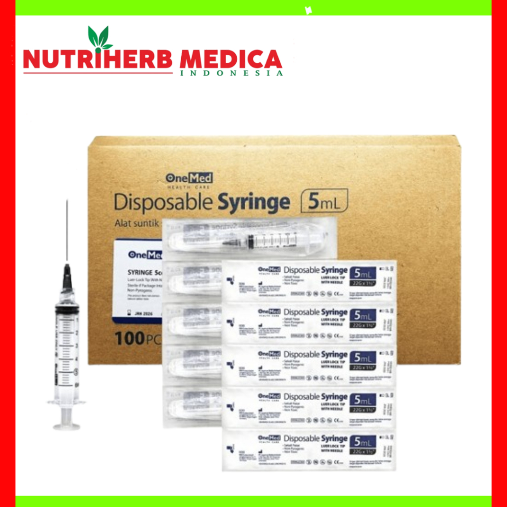 Spuit 5cc Onemed Disposable Syringe 5ml One Med Spuit 5 cc 5 ml