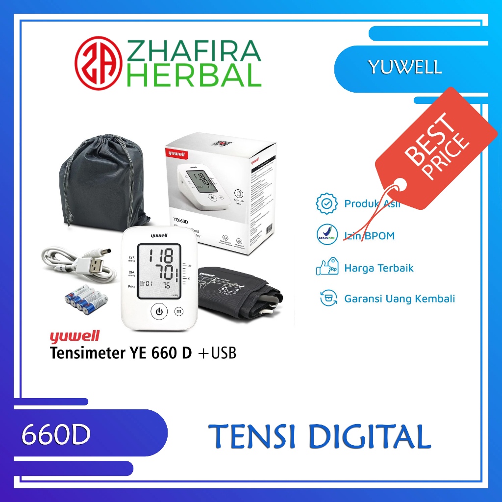 YUWELL Tensi Digital Tensimeter Digital 660D Plus USB Charger