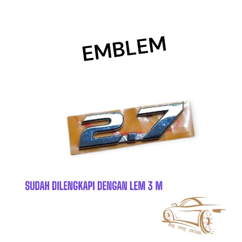 EMBLEM LOGO BAGASI TULISAN 2.7 ORIGINAL