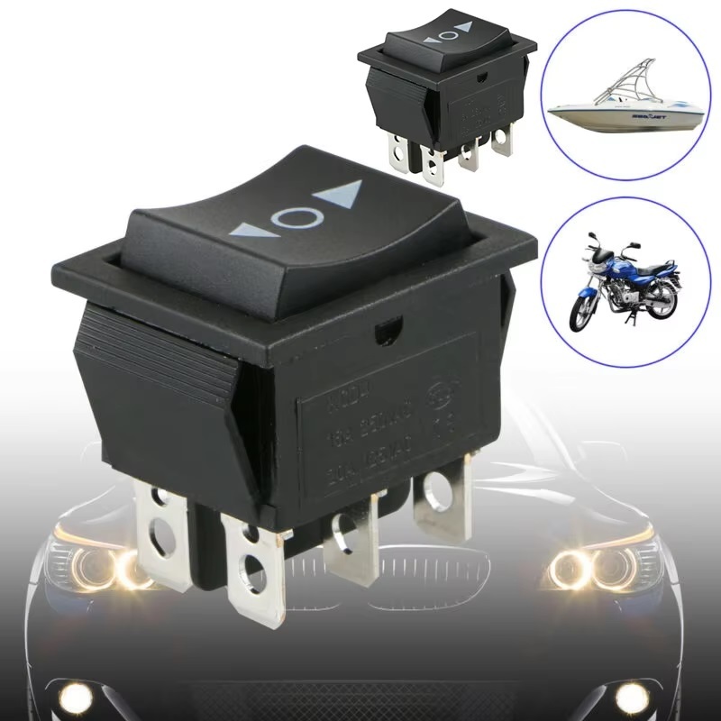 Saklar Maju Mundur Naik Turun 6 Kaki Switch SPDT DPDT Rocker Swtich 6 Pin 16A 250VAC / 20A 125VAC BA
