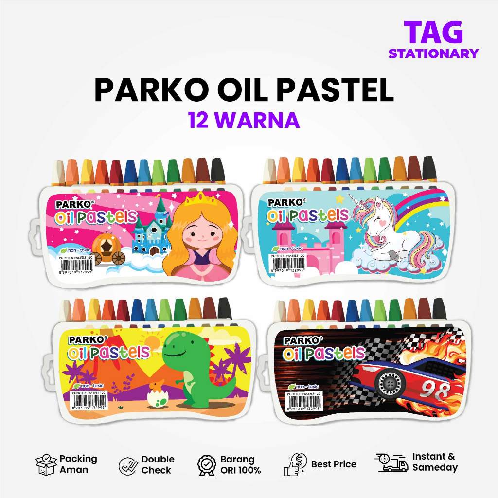 

PARKO Crayon Krayon 12 Warna / Oil Pastel 12 Warna / Crayon Greebel / Timur Agung Grosir