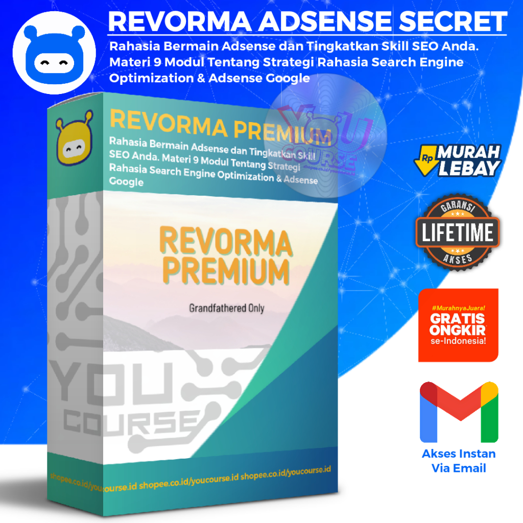 REVORMA PREMIUM ADSENSE COURSE - Rahasia Adsense Dan Tingkatkan Skill SEO Anda