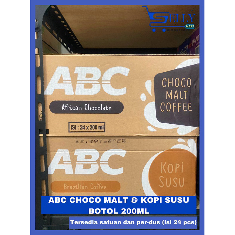 

ABC CHOCO MALT & KOPI SUSU BOTOL 200ML ISI 24 PCS (SATUAN DAN DUS)