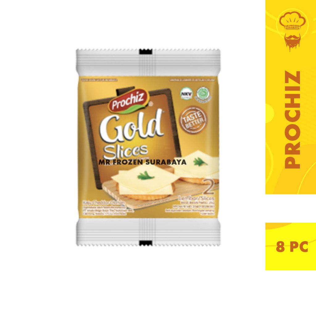 

Prochiz Gold Slice Keju Cheddar 1 Renteng isi 8 pc x 2 Slice