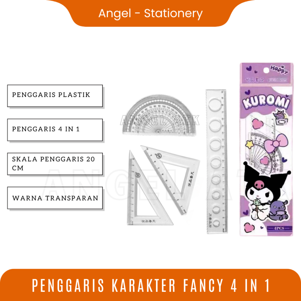 

Penggaris Plastik 4 In 1 / Penggaris Karakter / Model Garisan Ruler Set / Penggaris Fancy Disney / Untuk Alat Tulis Sekolah / Cash On Delivery / Angel Atk