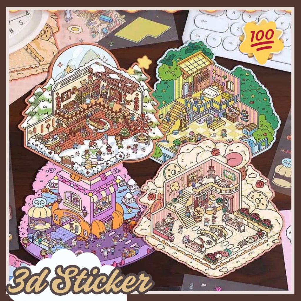 

[HARU] 3D Decor Sticker Sheet Stiker 3D Dekorasi Ruangan Sticker Premium Satisfying Decoration Mainan Anak Korean