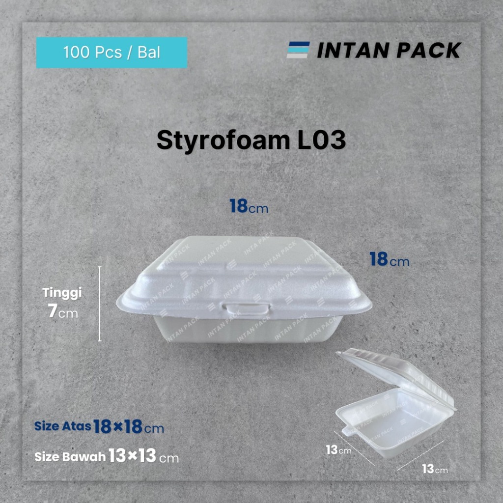 BOX Makanan Styrofoam L03 / Kotak Makan Box Stereofoam( 100 PCS )