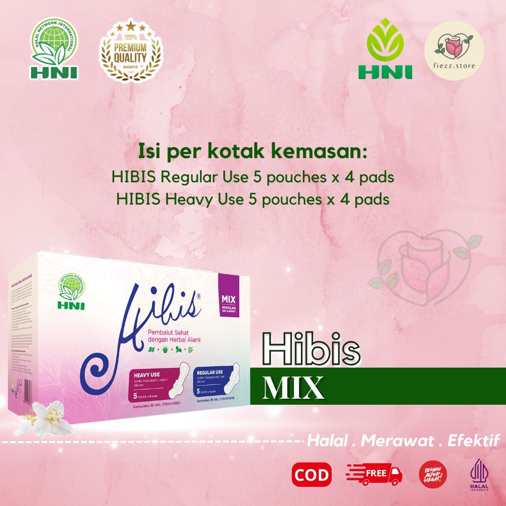 Hibis Mix HNI HPAI pembalut herbal alami