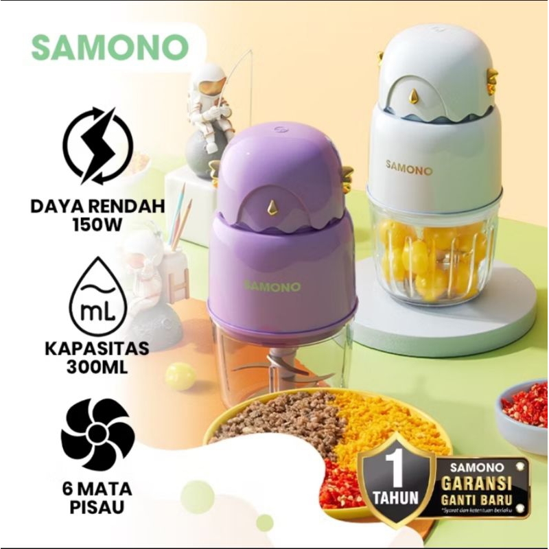 Mini Chopper 300 ml Samono Mangkok Kaca / Blender Samono