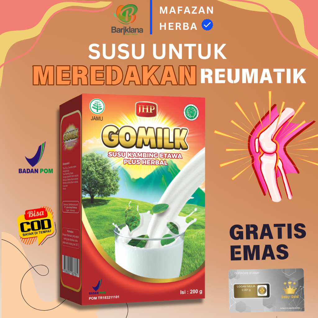 

[ BISA COD + GARANSI ] [ BELI 1 GRATIS GELAS CANTIK ] [ BELI 2 GRATIS EMAS ] Gomilk Susu Kambing Etawa Plus Herbal Susu untuk Meredakan Reumatik