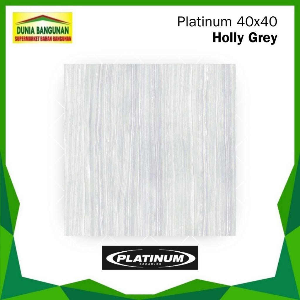 Keramik Platinum Holly Grey 40x40 Keramik Lantai