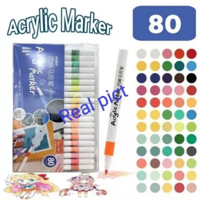 

Acrylic Marker Set / Spidol Akrilik 80 Warna