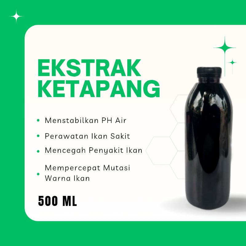 ekstrak ketapang 500 ml super pekat bagus untuk ikan chana, guppy, dan cupang