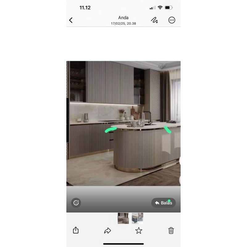 Meja island marmer white carara import