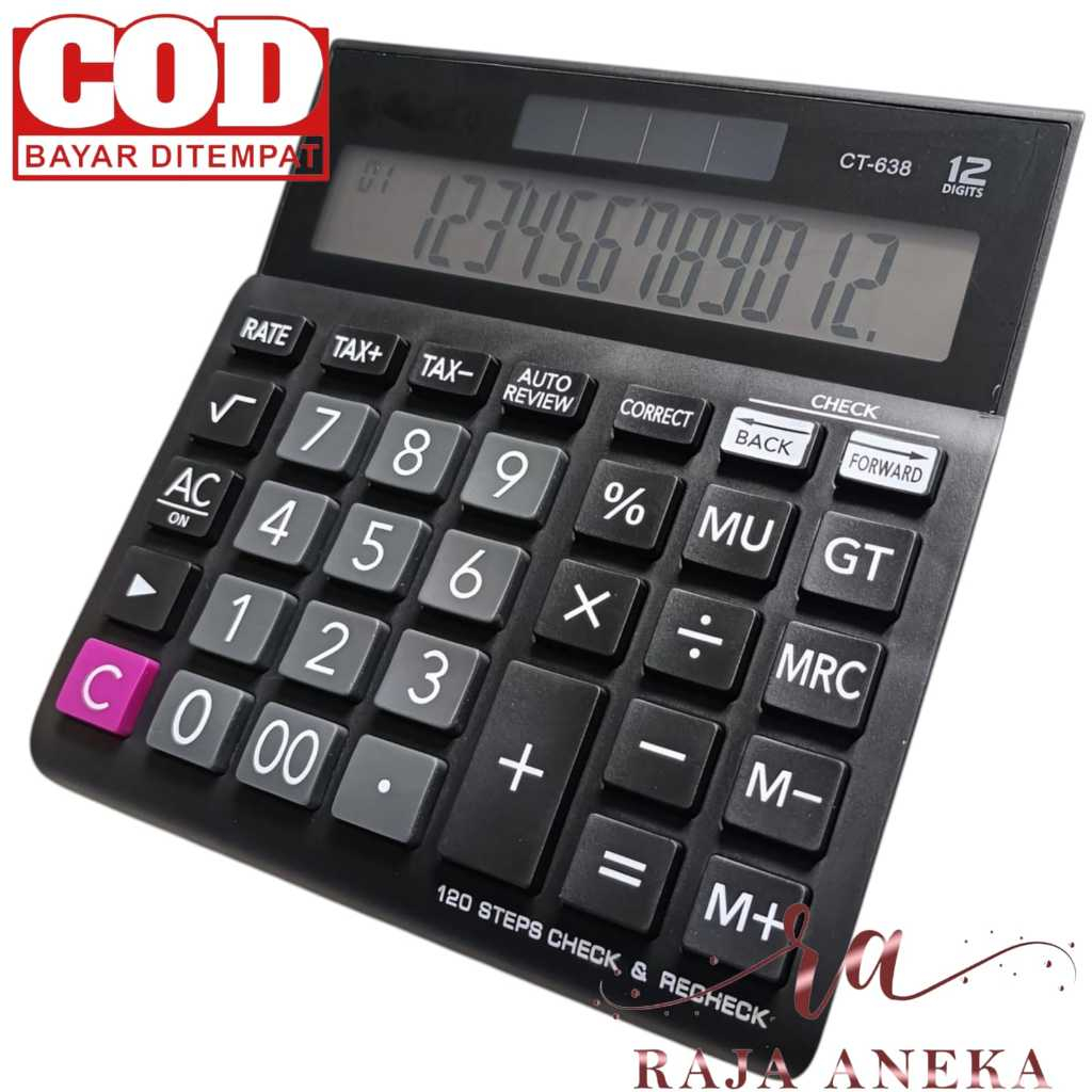 

SIS CALCULATOR SDC 638 CT 638 //12 DIT CEK ULANG WIDE SERIES LIKE WJ 120D CASIO CT