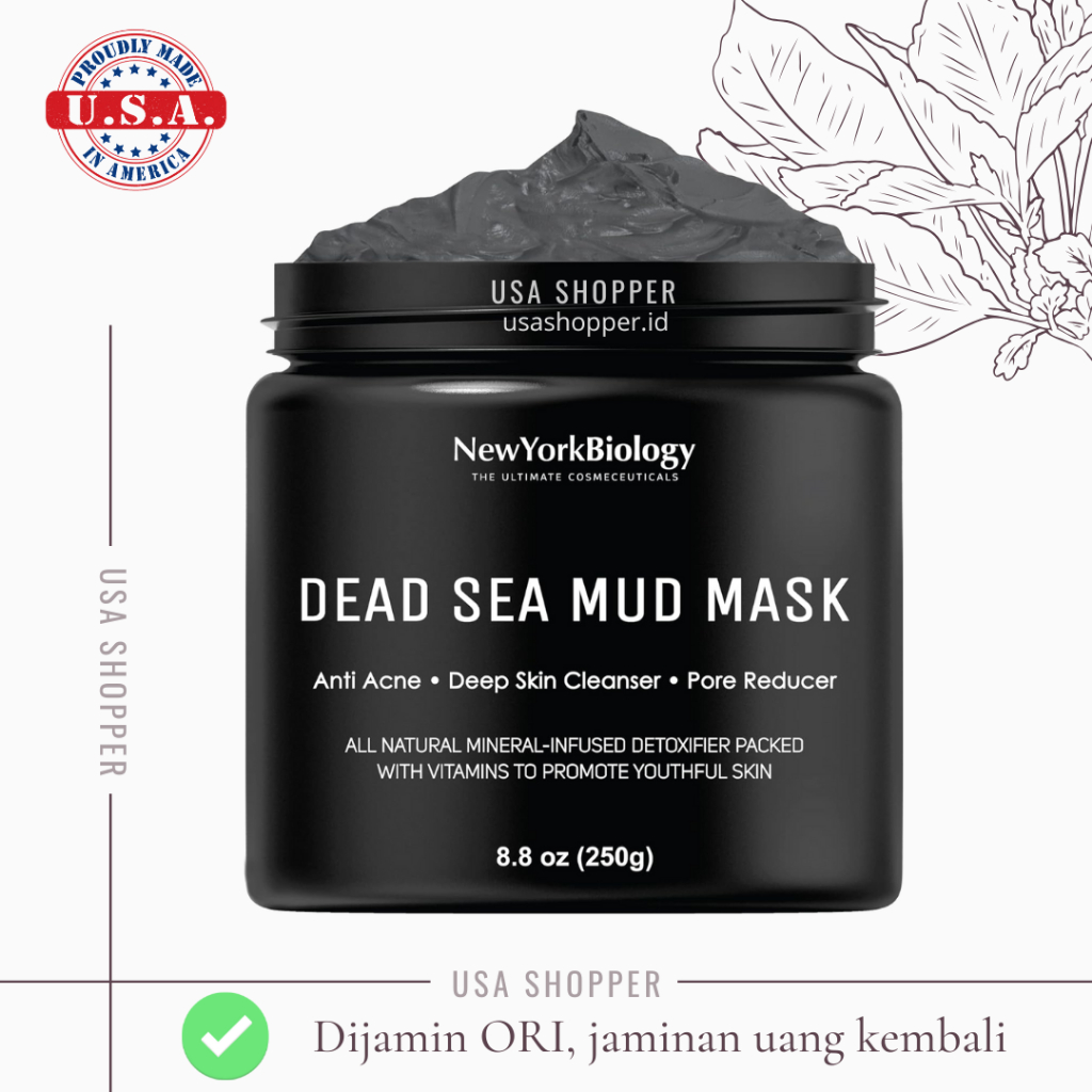 [ORI USA] New York Biology Dead Sea Mud Mask Anti Acne Pore Reducer Infused Vitamins 250 g