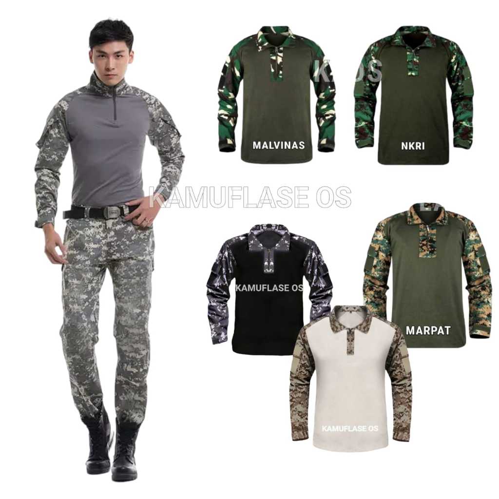 Setelan Baju Tactical Combat shirt PDU Suit Camouflage Military Desert Woodland- SET BDU PDL