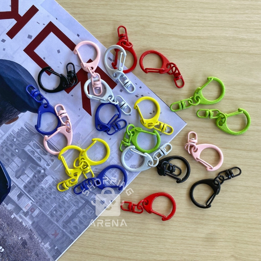 Kait Carabiner Bentuk C Gantungan Kunci Udang Besar warna Warni Cantik D Clasp Buckle Keychain Hook 