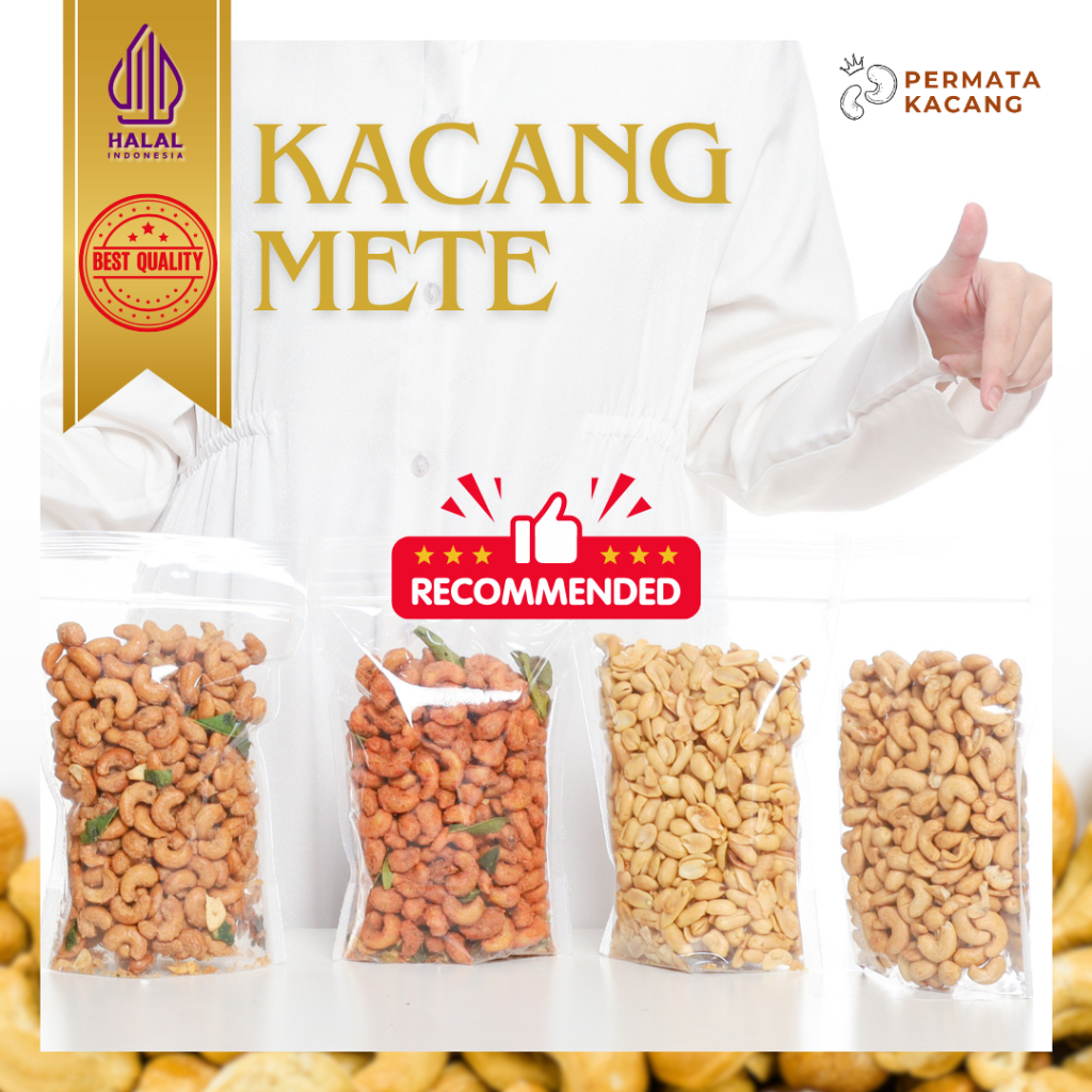 

Kacang Mete Matang Utuh Super Premium All Varian, Cashew Nut All Varian 500 gr - Permata Kacang