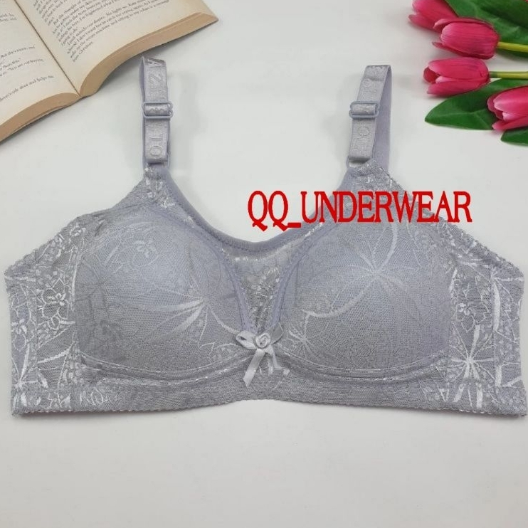 Toyazi Bra BH Wanita Kemben Busa Tipis Tanpa Kawat Cup C Besar Kait 4