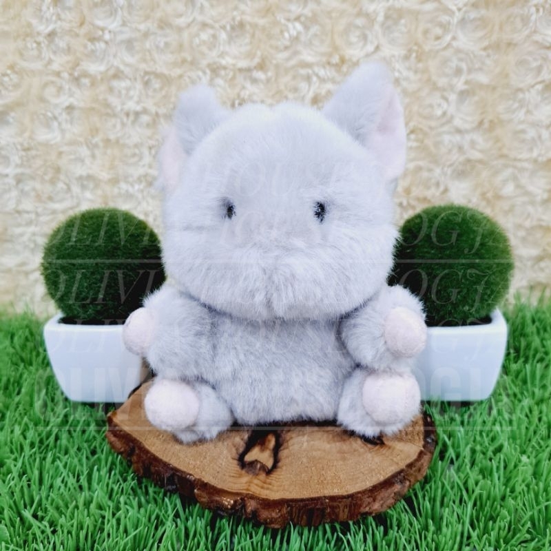 Boneka Tikus Chubby Boneka Mouse Abu Boneka Tikus Telinga Pink