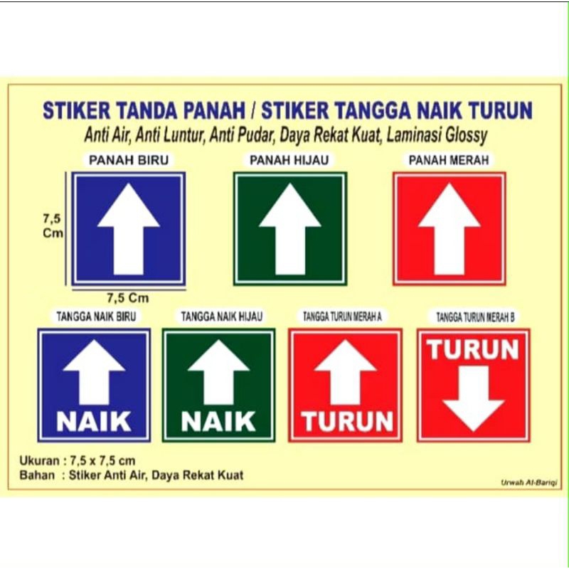 

Stiker Arah UK 7,5x7,5