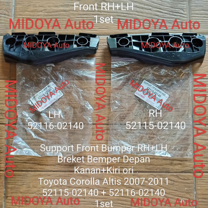 Support Front Bumper Breket Bemper Depan Toyota Corolla Altis 2007-2011 ori 52115 52116 02140