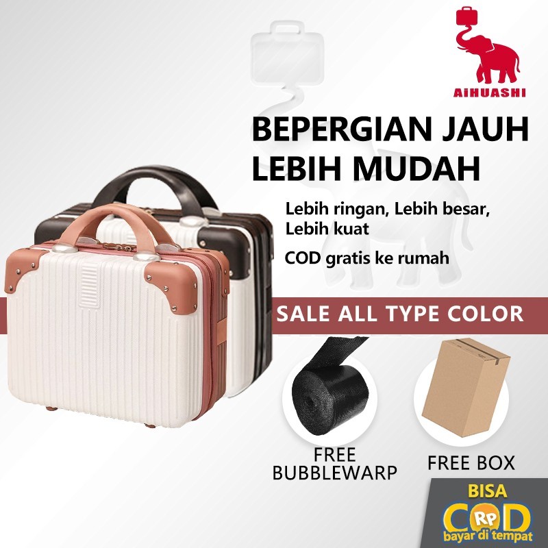 nyonyavenik - aihuashi mini koper 14 inch multifungsi tas makeup kosmetik premium anti air
