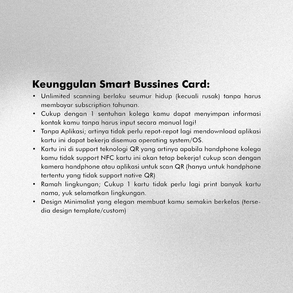 

KARTU PINTAR NFC - SMART CARD (ID CARD, KARTU NAMA, DAN KEBUTUHAN LAINNYA)