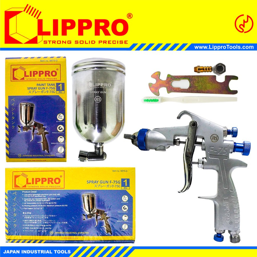 LIPPRO Alat Semprotan Cat Tabung Atas - Spray Gun F-75 Lippro