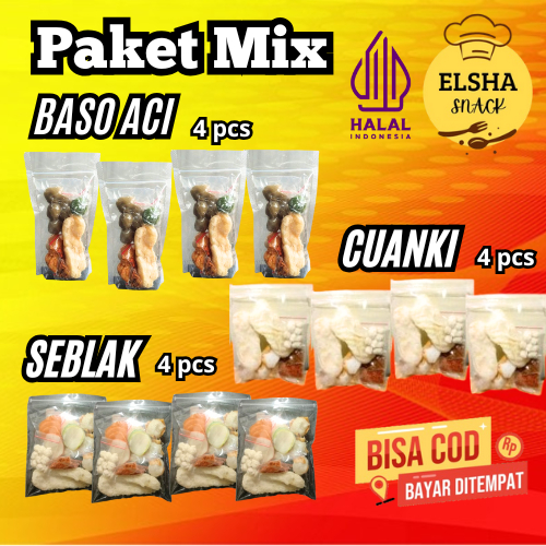 

Paket mix (murah) baso aci 4, seblak 4, cuanki 4