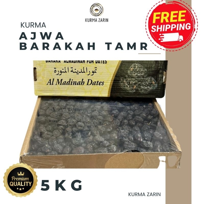 

Kurma Ajwa Kurma Nabi Barakah Tamr 5kg