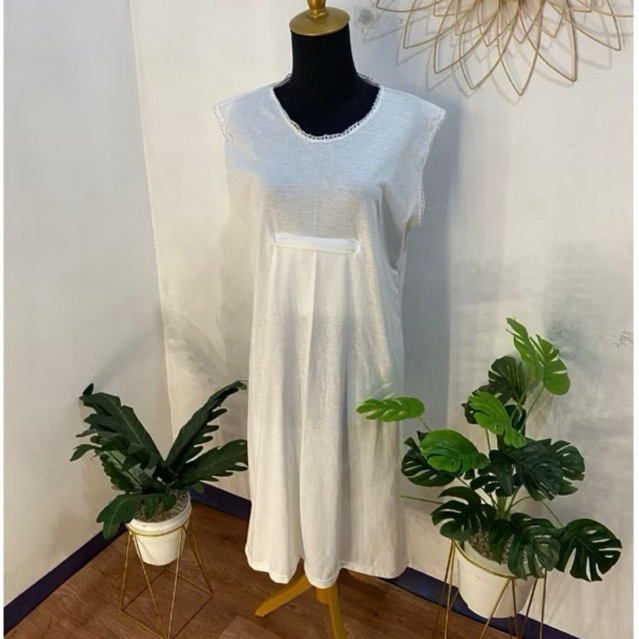 Kaos Haji Wanita Panjang Kaos Haji Perempuan LONG DRESS Kaos Renda Wanita Panjang Tanpa Lengan