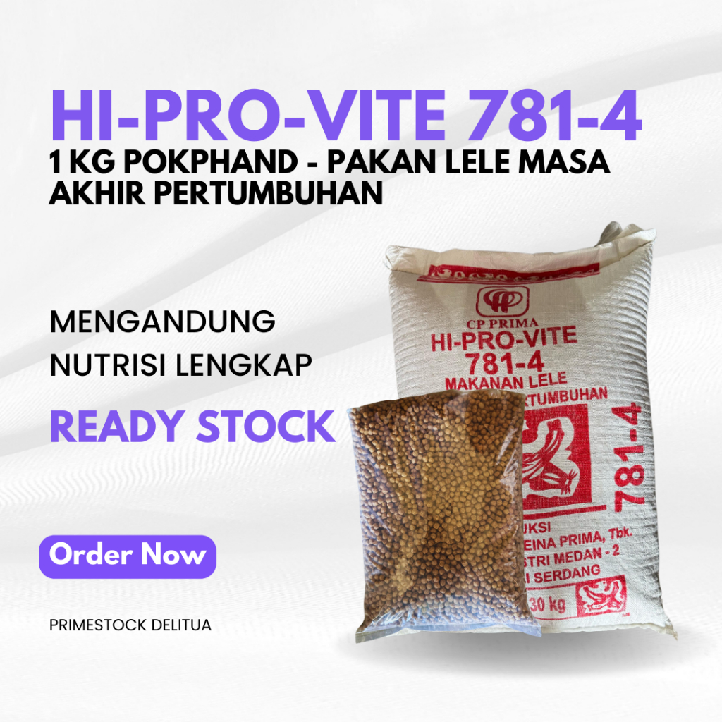 HI-PRO-VITE 781-4 Repack 1Kg POKPHAND: Pakan Lele Masa Pertumbuhan Tinggi