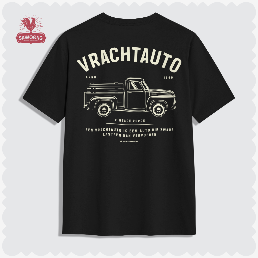 SAWOONG Kaos Vintage Retro Premium Iklan Jadul Mobil Praoto