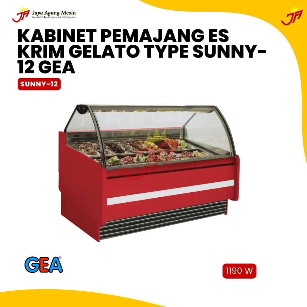 GEA Kabinet Pemajang Es Krim Gelato Type SUNNY-12 GEA