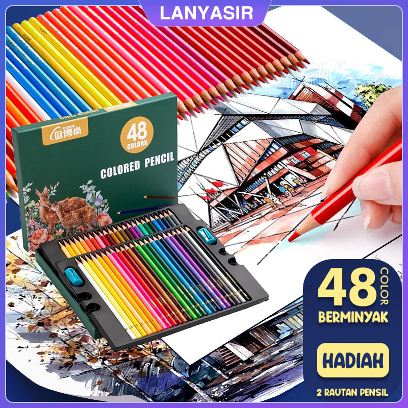 

（COD）Oil Pencil Color Pensil Warna DIY Painting Spidol Pastel Pulpen Pencil Color Set