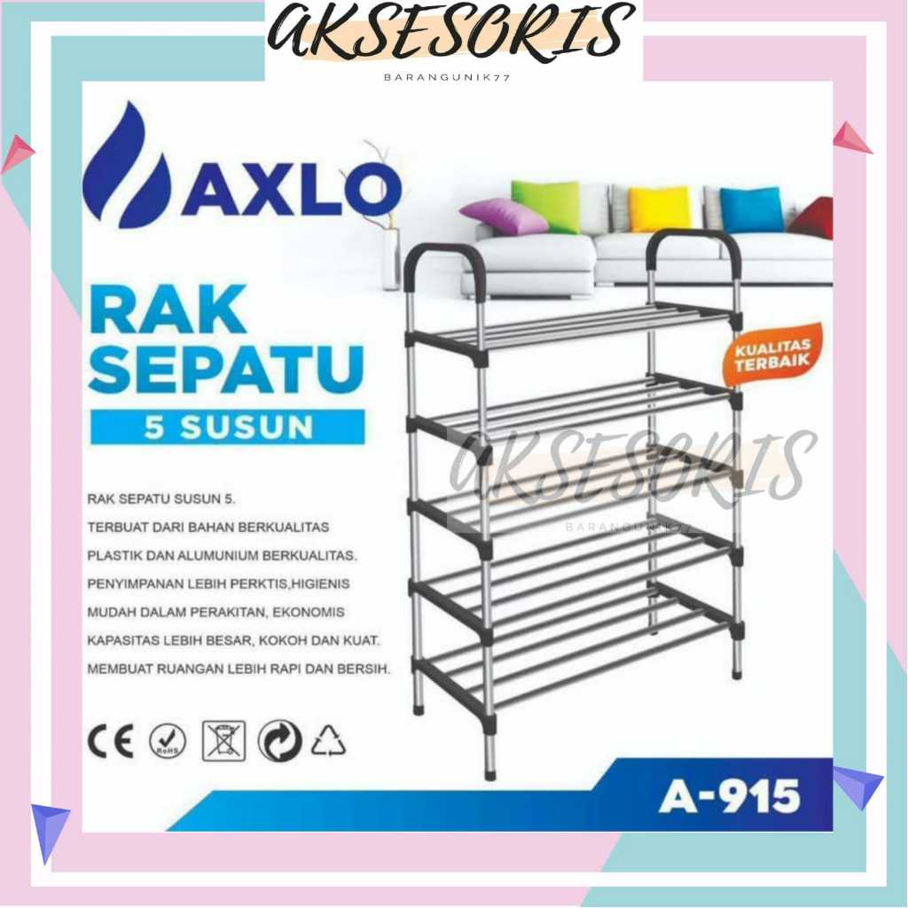NEW RAK SEPATU 5 SUSUN AXLO A-915/ RAK TEMPAT SEPATU 5 SUSUN SERBAGUNA / RAK SEPATU SUSUN 5