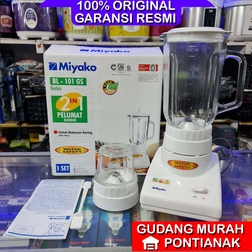 Blender Miyako BL 101 GS / Blender miyako 2in1 kaca /blender miyako 101gs Pencampur Pelumat buah jus