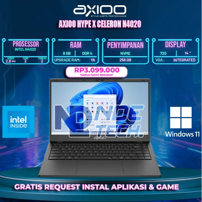 Axioo Hype X Celeron N4020