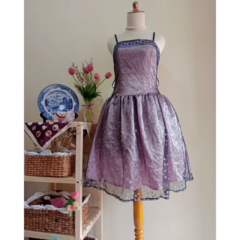Pink Tulle Princess Dress with patterned floral foil fairy core