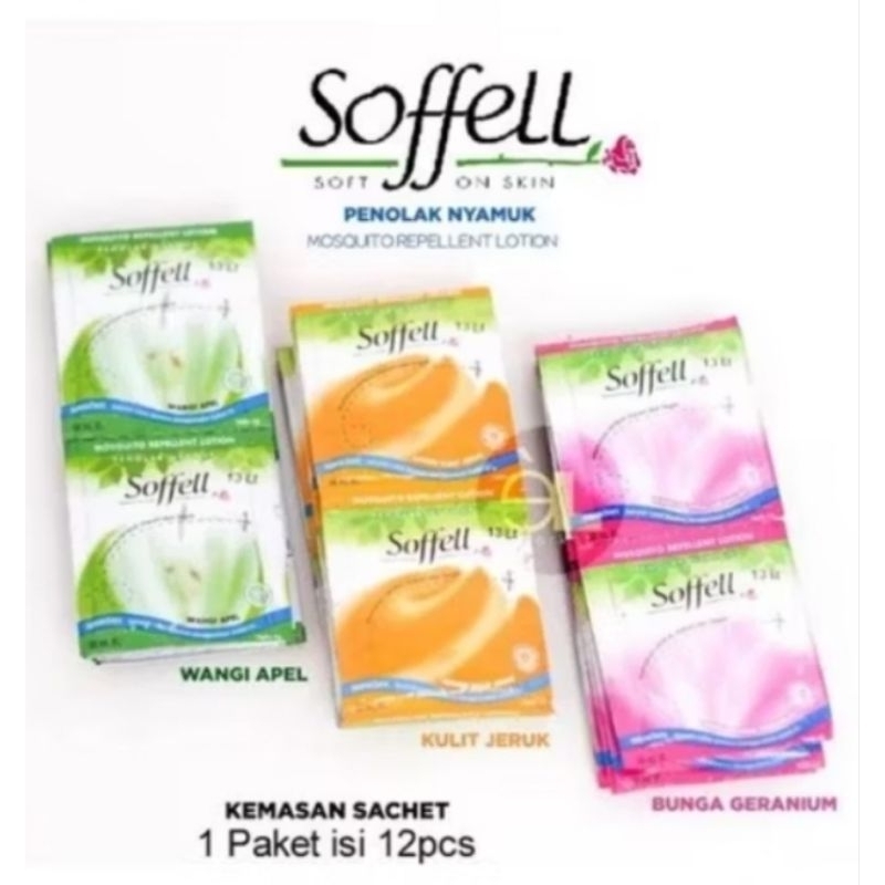 Soffell Soffel Sofell Sofel Lotion Penolak Anti Nyamuk 6mL x 12pcs Sachet Renceng.